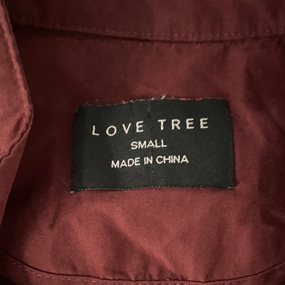 LAST CHANCE! Love Tree Burgundy Military Field Jacket - Picture 2 of 6